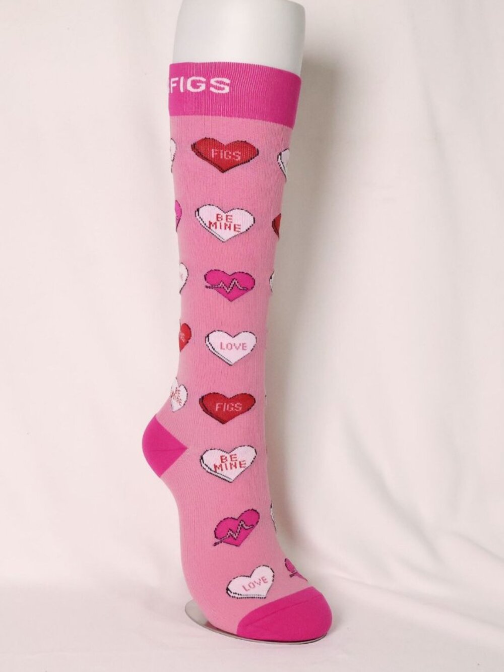 Figs Compression Socks Heart Pattern | Size S - Picture 3 of 4